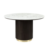 Round Dining Table - Marble / Espresso - OROA