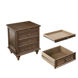 Modern European furniture - Walnut Brown Nightstand with 4 Drawers - www.oroa.com