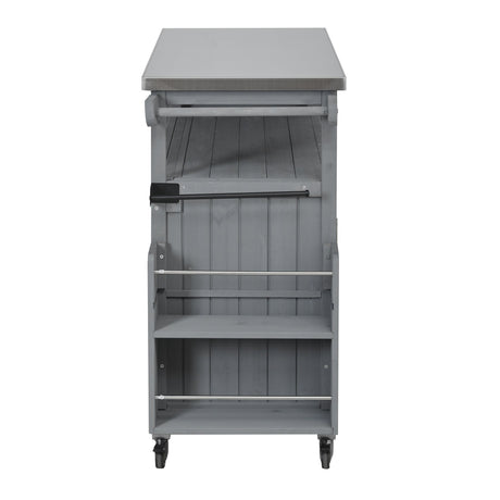 Foldable Outdoor Kitchen Island Patio - Gray