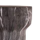 Round Geometric Outdoor/Indoor End Table - Marble