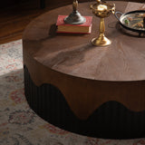 Handcrafted Round Walnut Coffee Table - OROA