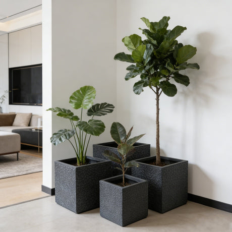 Large Outdoor Indoor Magnesium Oxide Planter (S/4)