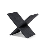 Otto X-Shaped Wood Display Shelf, Matte Black Reclaimed Pine - OROA Modern Furniture