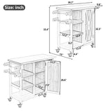Foldable Outdoor Kitchen Island Patio Prep Station - White