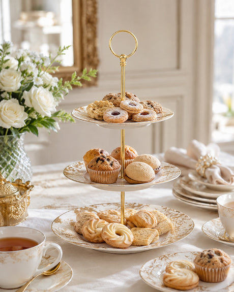 porcelain cake stand - 3 tiers.