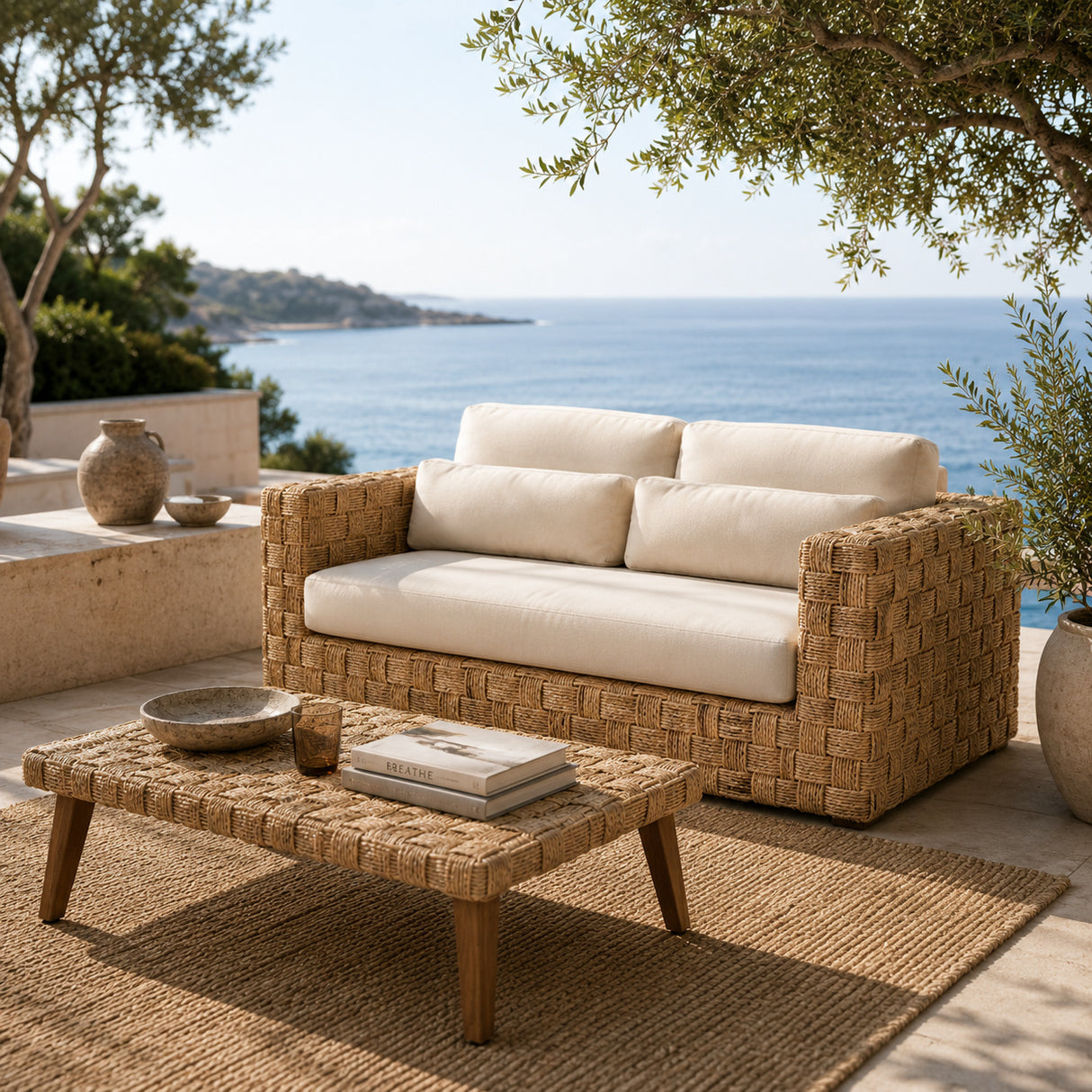 Capri Outdoor Patio Wicker Loveseat - OROA