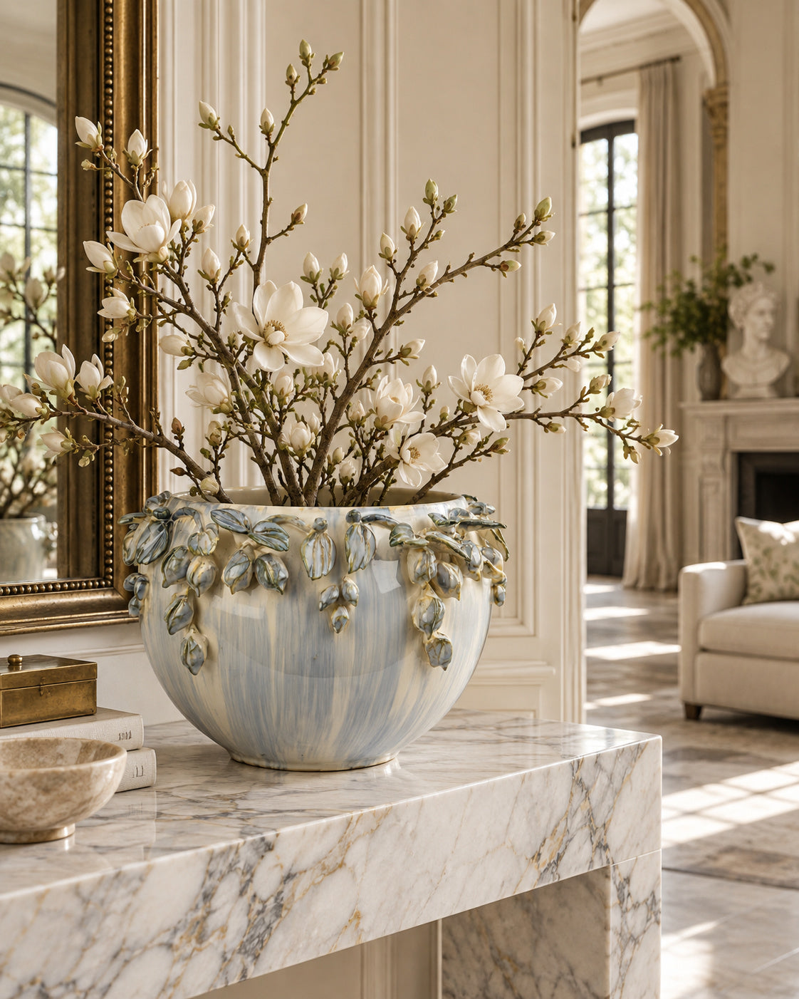 Blue Garland Ceramic Bowl Planter | Catchy