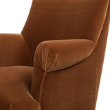 Eloise Pleated Sock Arm Accent Armchair, Burnt Orange Performance Velvet - OROA Modern Furniture
