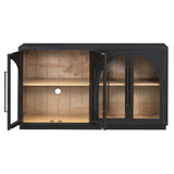 Black Vintage Arched Storage Buffet Cabinet - OROA
