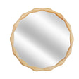Natural Wood Wavy Round Wall Mirror – OROA, view 1