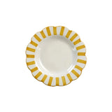 Ceramic stripe Salad Plate, Yellow- 8.25x 8.25 x 1.25 Inches