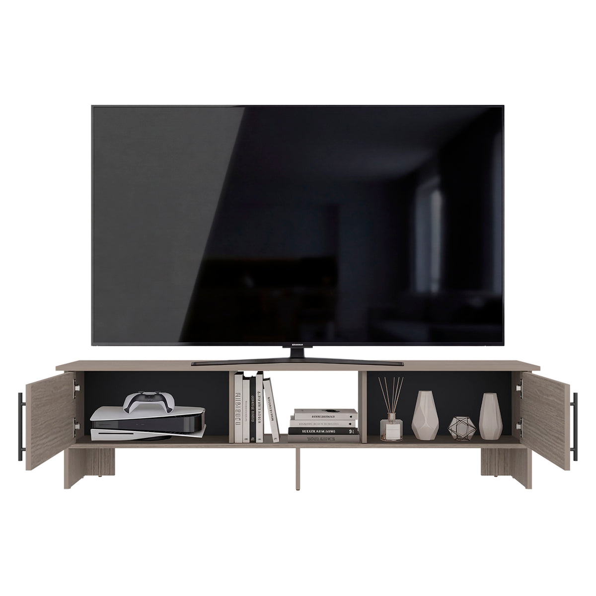 Gray Wash Low Profile Media Console – OROA, view 4