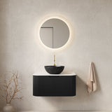 Modern Bathroom Vanity & Sink with Floating Curved Edges - OROA