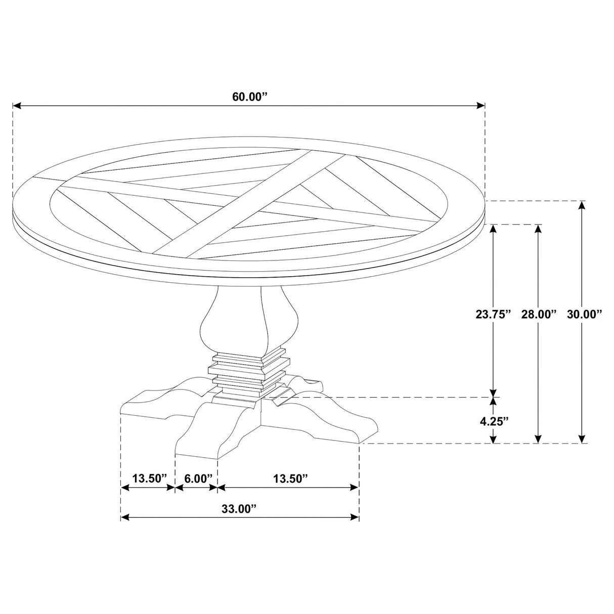 Rustic Round Dining Table - OROA