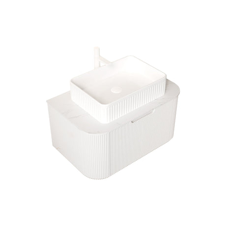 Bathroom Vanity & Sink with Floating Curved Edges - OROA