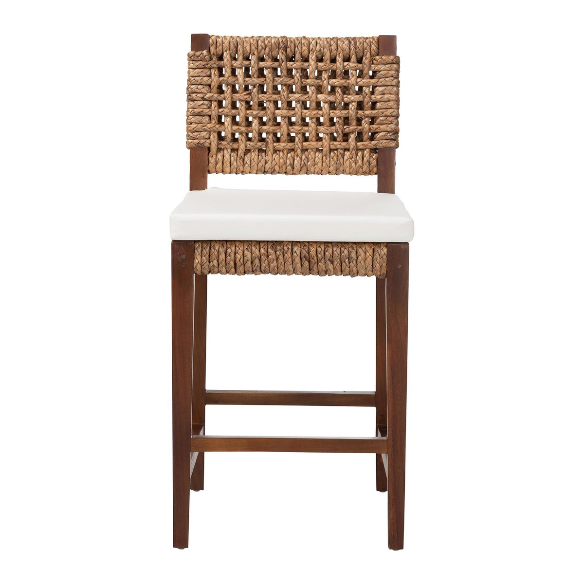 Seagrass and Mahogany Wood Counter Stool – OROA, view 2