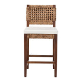 Seagrass and Mahogany Wood Counter Stool – OROA, view 2