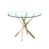 Sculptural Gold & Glass Dining Table - OROA