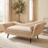 Sand Upholstered Sled-Base Sofa