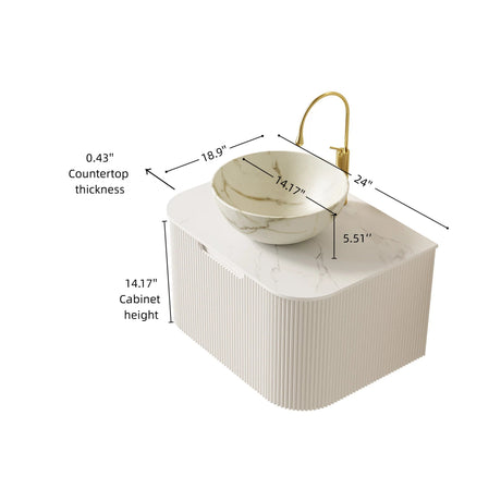 Floating Modern Bathroom Vanity & Sink - OROA