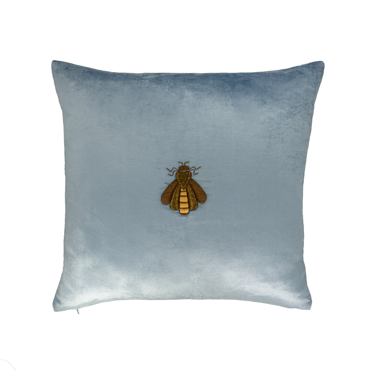 Cerulean Bee Silk Velvet Throw Pillow Cover 20 X 20
