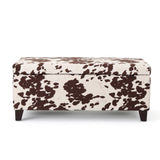 cow print ottoman bench