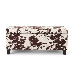 cow print ottoman bench