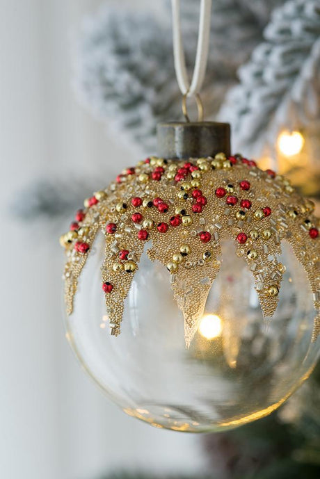 Modern European furniture - Clear Glass Decorative Christmas Balls (12) - www.oroa.com