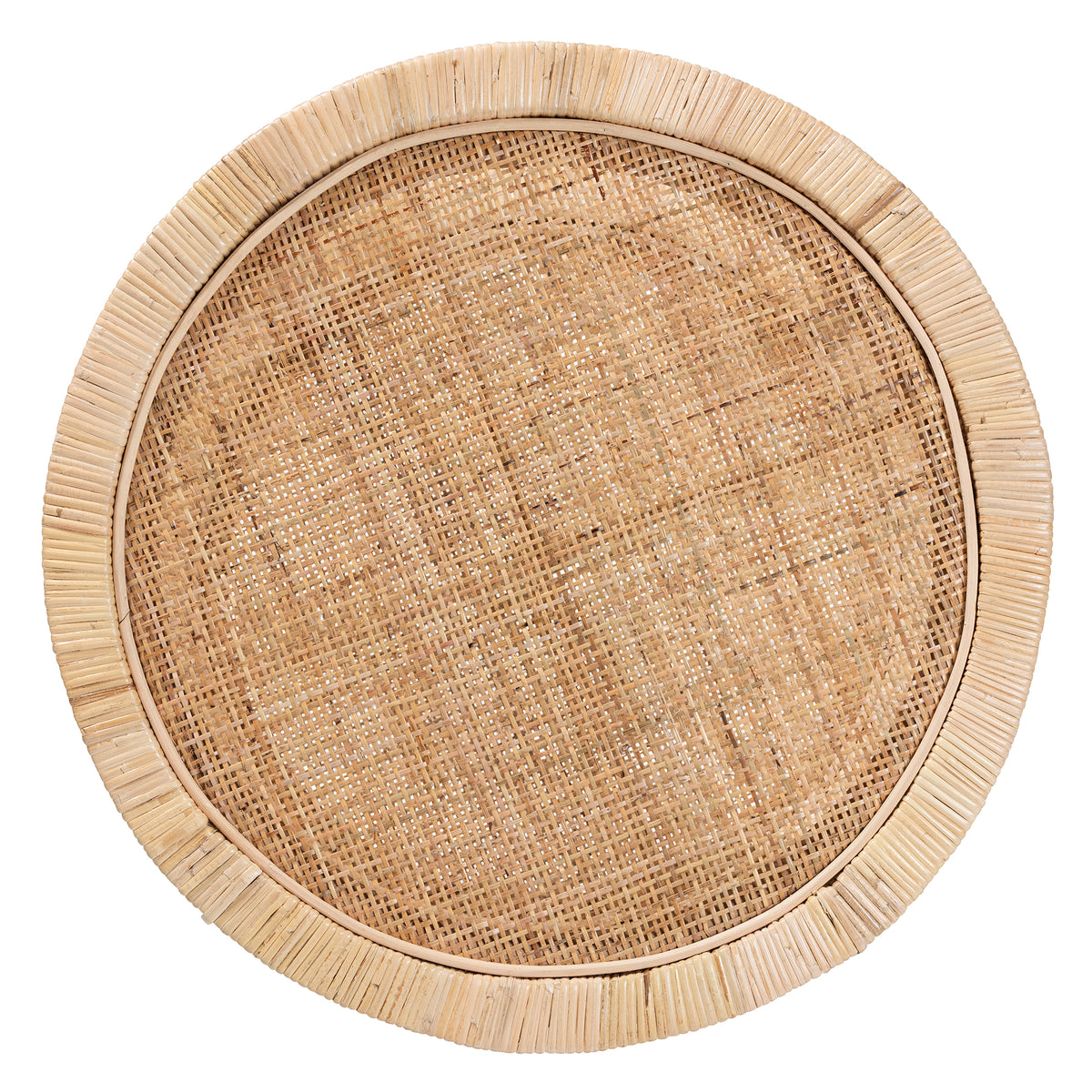 Rattan and Mahogany Two Tier Round Side Table – OROA, view 4