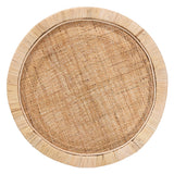 Rattan and Mahogany Two Tier Round Side Table – OROA, view 4