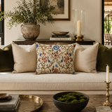 Chantilly Embroidered Linen Throw Pillow Cover 18 X 18