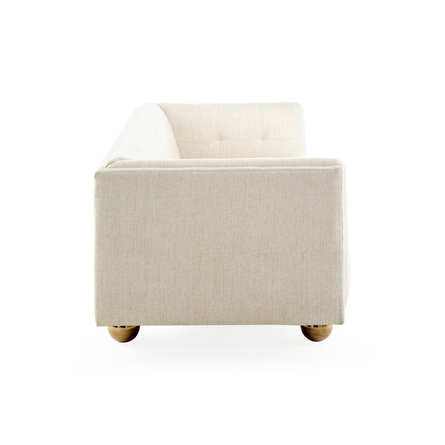 Brass Ball Feet Tufted Sofa | Jonathan Adler Claridge | Oroa.com
