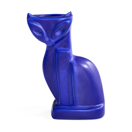 Blue Glazed Stoneware Vase | Jonathan Adler Cobalt Cat | Oroa.com