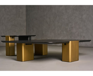 modern coffee table black and brass finish. www.oroa.com