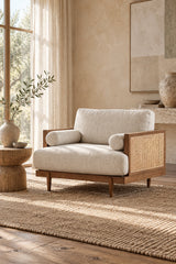 cream rattan chair