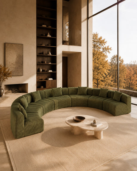 large modular green curve sofa - oroa