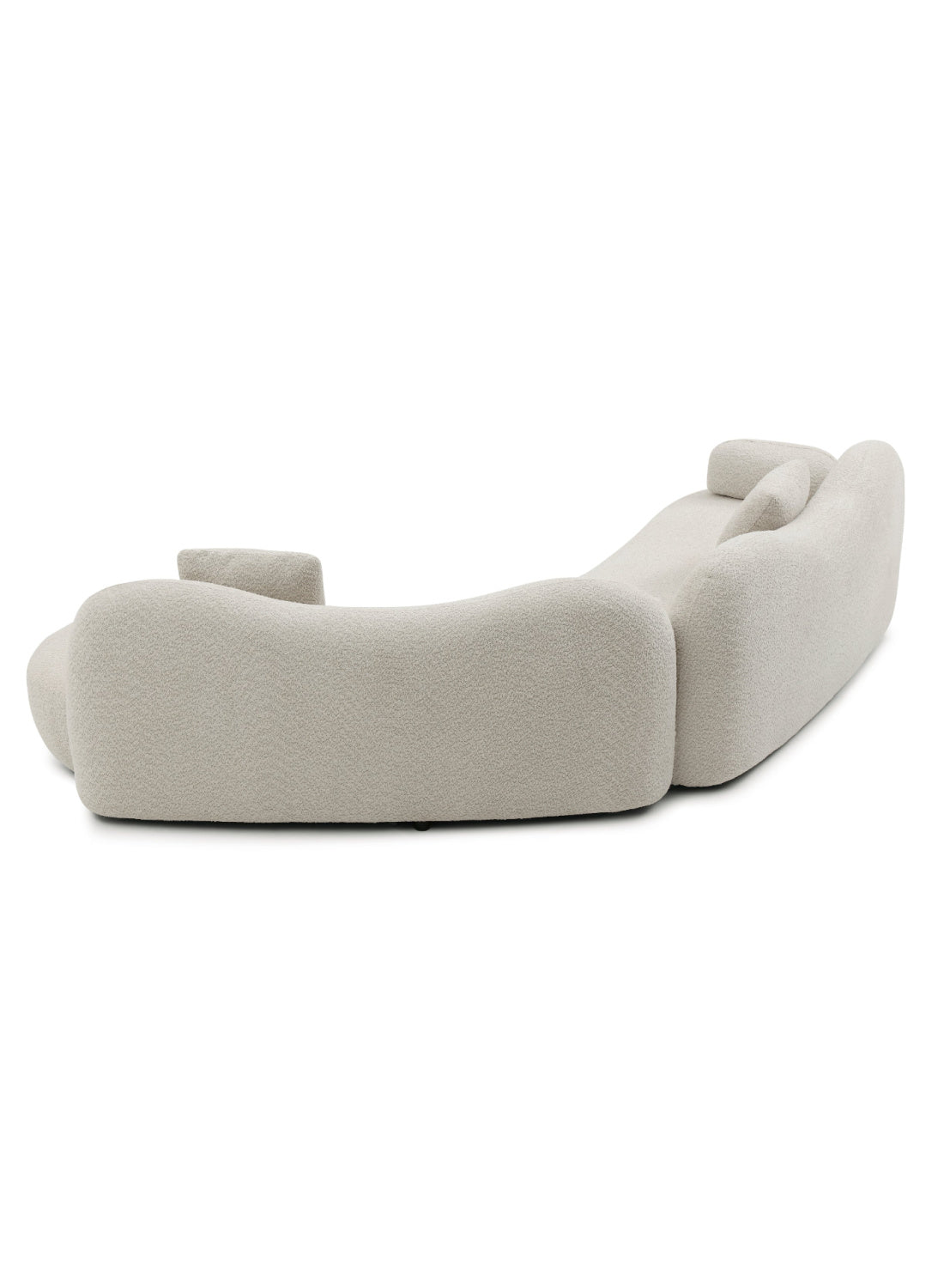 Beige Bouclé Curved Sectional Sofa | OROA