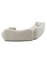 Beige Bouclé Curved Sectional Sofa | OROA