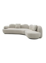 Beige Bouclé Curved Sectional Sofa | OROA