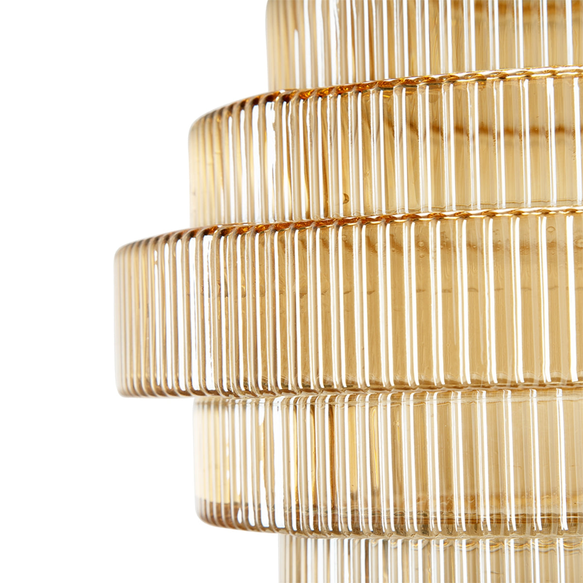 Tiered Geometric Amber Luster Clear Vase