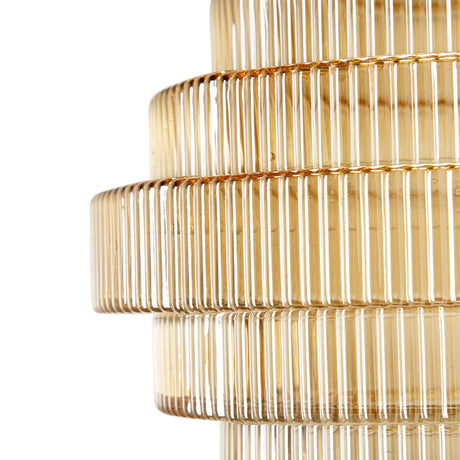 Tiered Geometric Amber Luster Clear Vase