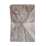 Round Outdoor Geometric End Table Marble - OROA