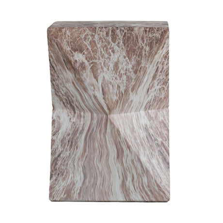 Round Outdoor Geometric End Table Marble | OROA