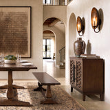 Koa Woven Wood Cabinet with Textured Door Fronts, Dark Brown Reclaimed Pine - OROA Modern Furniture