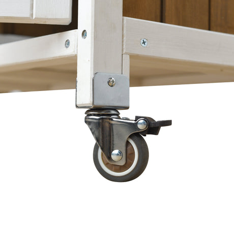 Foldable Outdoor Kitchen Island Patio Prep Station - White