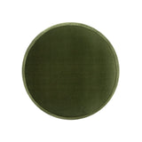 Edward - Round Upholstered Ottoman With Bullion Fringe - Olive Green