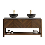Modern 60" Bathroom Vanity with Sinter Stone Countertop - OROA