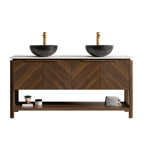 Modern 60" Bathroom Vanity with Sinter Stone Countertop - OROA