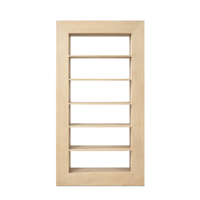 Ellis Open Back Wood Display Shelf, Brushed White Reclaimed Pine - OROA Online Furniture