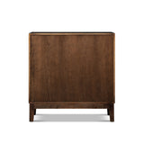 Koa Woven Wood Cabinet with Textured Door Fronts, Dark Brown Reclaimed Pine - OROA Modern Furniture